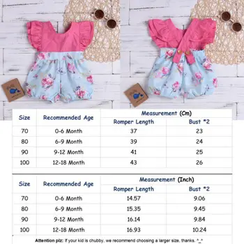 0-18M Jaundzimušais Meitene Romper Ziedu Džemperis ar Īsām Piedurknēm Sunsuit Vasaras Drēbes, Apģērbs, Vairumtirdzniecība