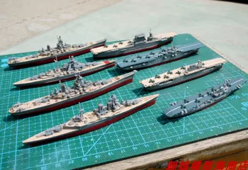 1/2000 Karakuģis Montāža Modeli 4D Bismarck Gaisa Pārvadātājs Cruiser KAPUCI MISŪRI Komplekts Plastmasas Rotaļlieta Bērniem