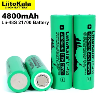 1-4gab LiitoKala Lii-48S 3,7 V 21700 4800mAh li-lon Uzlādējams Akumulators 9.6 barošanas 2.C Kursa Novadīšanu trīskāršu litija baterijas