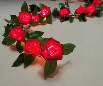 1.8 M LED String Light DIY Mākslīgo Rožu Ziedu Vīnogulāju Lapas Vainags Vainags par Ziemassvētki Kāzu Puse, Valentīna diena Mājas Dekoru