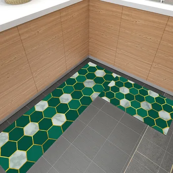 1 gab., pu materiāla paklāji zaļo tēmu pvc mazā virtuves paklāji, taisnstūra formas, guļamistabas koridora durvis placemat neslīdoša paklāju dekori