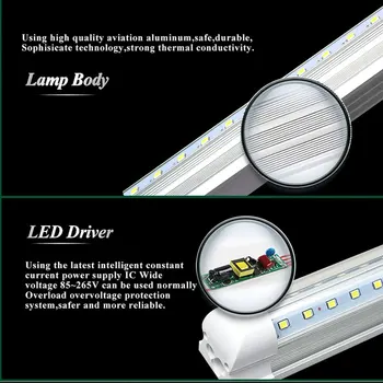 1 GAB. V-Veida Integrētu LED lampa Lampas 20W T8 570mm 2FT LED Spuldzes 96LEDs Super Spilgti Led dienas Gaismas bombillas led 2000lm