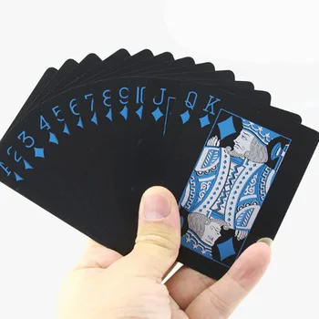 1 IESTATIET SARKANA/ZILA Matēta Ūdensnecaurlaidīga Plastmasas Spēļu Kārtis Dāvanu/Personas/Ģimenes Spēli Burvju Poker