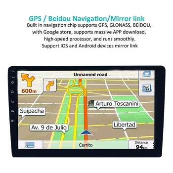 10.1 collu Universālās Android 9.1 Dubultā 2Din Auto MP5 Player, GPS, Wifi, Radio, 2GB+32GB Auto Multimediju Atskaņotājs