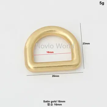 10-50 gabali 3 izmērs 10 mm 12 mm 16 mm Satīna zelta nokrāsu cietā D-gredzenu,izturīgs metināts D gredzenu soma daļas, metāla piederumi