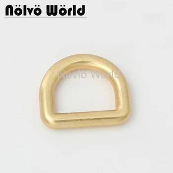 10-50 gabali 3 izmērs 10 mm 12 mm 16 mm Satīna zelta nokrāsu cietā D-gredzenu,izturīgs metināts D gredzenu soma daļas, metāla piederumi