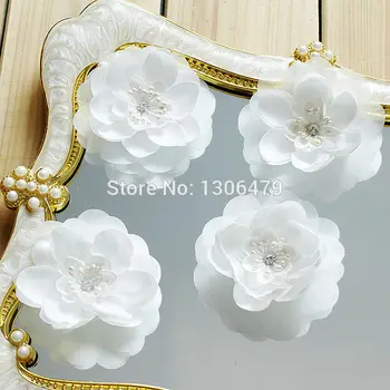 10 Gab. Jaunu Galvassegu Roku darbs, Ziedi, Līgavas Galvassegu Ziedu, Balta Plus Diamond Pearl Ziedi RS595