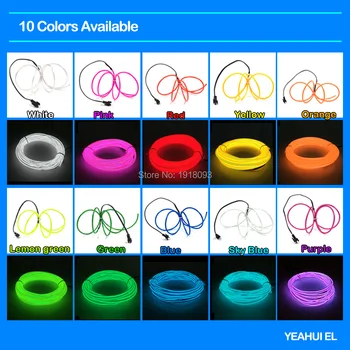 10 Krāsas EL Wire Tērpi LED Lentes Neona Gaismas Tērpu Stila Sērkociņu Vīriešiem DIY iedegties EL Tērpi Talantu Šovs
