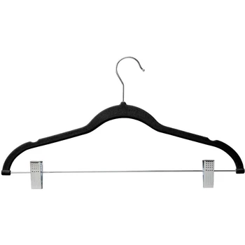 10 Pack Drēbju Pakaramie ar stiprinājumiem Melnā Samta Bikšu Izmantot Svārki un Apģērbu Pakaramā Bikses Pakaramais Ultra Plānas Ne Slīdēšanas
