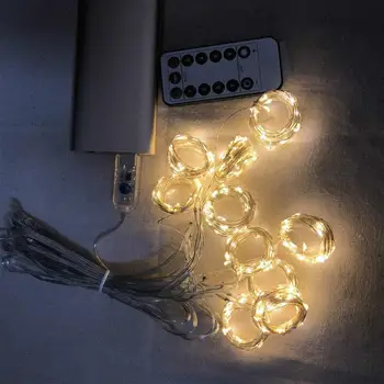 100/200/300 LED Puse Kāzu Aizkaru Pasaku Gaismas USB String Light w/Tālvadības pults