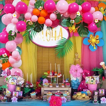 107pcs Tropisko, Hawaii Party Baloni Vainags Komplekts Luau Balonu Puse Dekori Bērnu Dušas Kāzas, Dzimšanas dienas Bachelorett Baloni