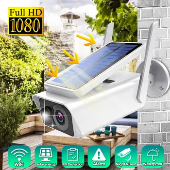 1080P Full HD Saules IP Kameras Ūdensizturīgs Home Security 2MP Kamera Drošības Tīkla Āra Drošības WiFi IS Monitors Kamera Nakts