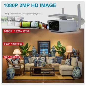 1080P Full HD Saules IP Kameras Ūdensizturīgs Home Security 2MP Kamera Drošības Tīkla Āra Drošības WiFi IS Monitors Kamera Nakts