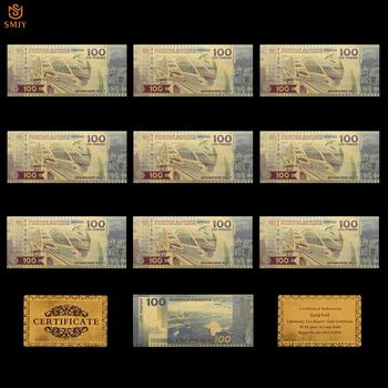 10Pcs/Daudz 2018. Gadam Krievija Pasaules Kausa Zelta Banknošu 100 Rubļu Reprodukcija Valūtas Papīra Zelta Folijas Naudu Kolekcijas Futbola Piezīme