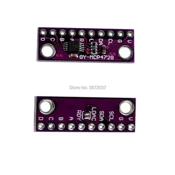 10pcs/daudz GY-MCP4728 12 Bitu 12bits I2C Digitālā uz Analogo Pārveidotāju APK Breakoout Sensora Modulis
