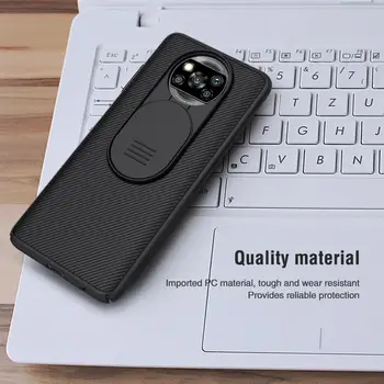 10pcs/daudz Vairumtirdzniecības Nillkin CamShield Gadījumā Xiaomi Poco X3 NFC gadījumā pabīdiet vāciņu fotokameras aizsardzības gadījumā