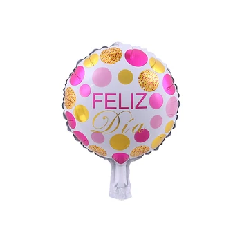 10pcs/set 10 collu spāņu Laimīgs Katru Dienu, Folija Baloni, Feliz Dia Balonu Zvaigžņu Kārtā Globos Par Dzimšanas dienas ballīti Baby Dušas Dekori