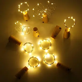 10X 30 20 10LEDs 3M 2M 1M Korķa Formas LED String Light ar Vara Stiepli String Brīvdienu Pasaku Gaismas Ziemassvētku Puse, Kāzu Dekori