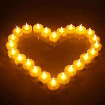 12/24/48PCS Flameless Bezdūmu Mirgo Romantiska LED Tējas Gaismas Sveces Reāli Flamless Sveces, Akumulators Puse WeddingDecor