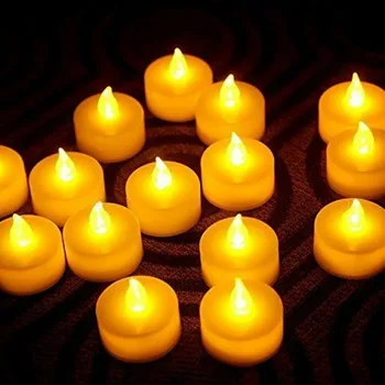 12/24/48PCS Flameless Bezdūmu Mirgo Romantiska LED Tējas Gaismas Sveces Reāli Flamless Sveces, Akumulators Puse WeddingDecor