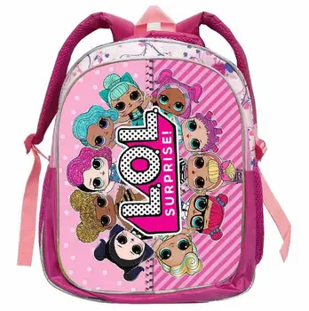 12 collu Cute Meitenes Mugursoma Bērnudārza Rozā Mazo Bookbags Bērni Jauki Lol Lelle Drukāt Mugursoma Cartoon Schoolbag