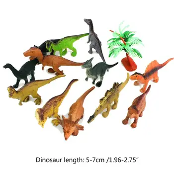 12 Gab. Mini PVC Dinozauru Spēlēt Kopums, Asorti Reāli Mazu Dinozauru Attēls Modelis Rotaļlieta Bērniem un Mazuļiem - Krāsains