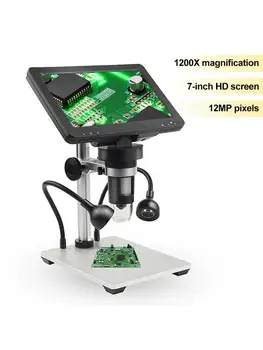 1200X Palielinājuma Mikroskopa 7 collu Digitālais Mikroskops ar 12 mp izšķirtspēja HD Ekrānu, Micro Mācību Shēmu Plates Ievērojot Senlietas