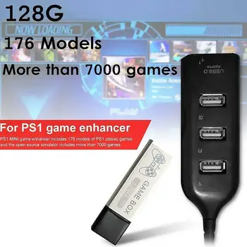 128G Spēle Pastiprinātājs Avots Simulators Izplešanās Pack Iebūvēts 7000 Spēles PS1 Mini DN Spēli Box Piederumi