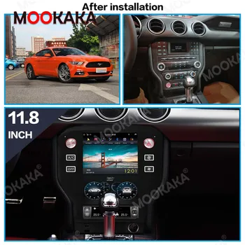 128G Tesla Ekrāna Android Ford Mustang. Gadam - 2019 Auto Multimediju Atskaņotājs, Stereo Radio DSP CARPLAY GPS Navigācijas Vienības Vadītājs