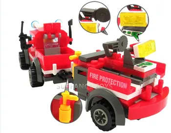 143Pcs Pilsētas Uguns Kravas Automašīnas Modelis, Celtniecības Bloki Komplekti Brinquedos Playmobil Brinquedos Ķieģeļi Izglītojošas Rotaļlietas Bērniem