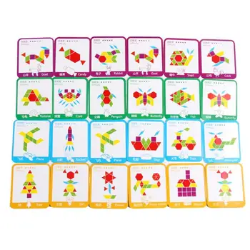 155/180pcs Montessori Koka Jigsaw Puzzle Board Uzstādīt Krāsains Bērnu Izglītojošas Koka Rotaļlietas Bērniem Mācību Jaunattīstības Rotaļlietas