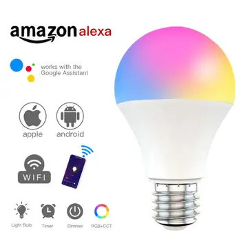 15W LED WiFi Smart Spuldzes E27 B22 Aptumšojami Smart Lampas Spuldzes Balss Kontroles Darbu Ar Alexa, Google Home Светильник
