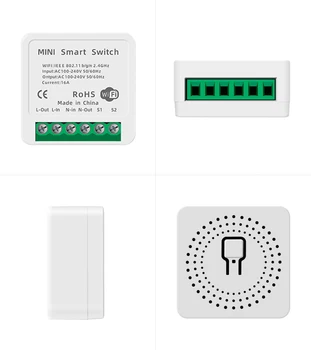 16.A Mini Smart Wifi Slēdzis Balss Kontrolieris Nodrošina 2 Veidu Kontroles Mājas Automatizācijas Modulis Darbojas Ar Alexa, Google Home