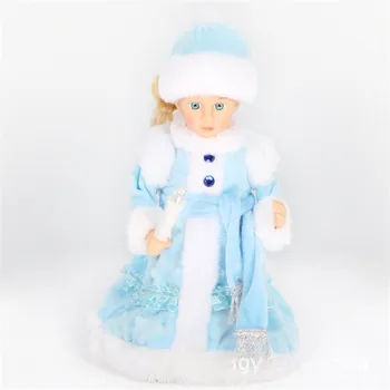 16inch krievu Mūzikas Snow Maiden Lelle Meitenēm Runājot Rotaļlietas Elektriskās Gaismas Ziemassvētku Vecītis Mājas Dekoram Bērniem Ziemassvētku Dāvanu