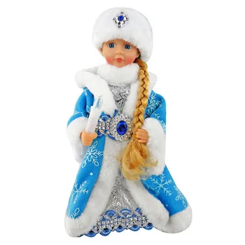 16inch krievu Mūzikas Snow Maiden Lelle Meitenēm Runājot Rotaļlietas Elektriskās Gaismas Ziemassvētku Vecītis Mājas Dekoram Bērniem Ziemassvētku Dāvanu