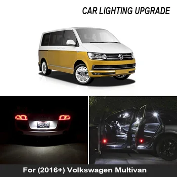 17pcs Canbus LED spuldzes Interjera lasījumā dome karti Gaismas Komplekts VW Piederumi Multivan MK6 T6 (2016+)