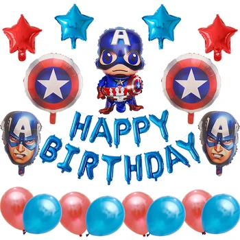 18PCS Supervaronis Karikatūra Folija Baloni, Zirnekļcilvēka Batman IronMan Captain America Karikatūra Dzimšanas dienu Apdare Puses Piegādes Dāvanu