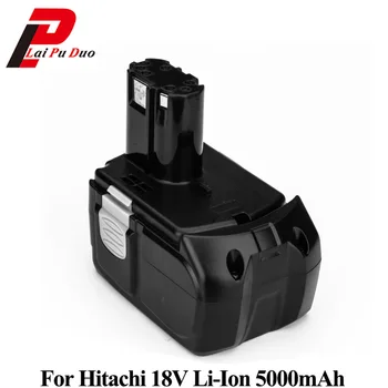 18v 5.0 Ah Li-ion akumulatora Nomaiņa Hitachi: BCL1815 EBM1830 C18DL C18DLP4 C18DLX C18DMR C6DC C6DD CJ18DL