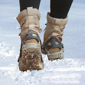 19 Zobi Dzelkšņi Ziemas Sniega Boot Kurpes Ledus Gripper pretslīdes Ledus Tapas Sniega Vilces Radzes Slēpošana Kāpšanas Pārgājieni Iekārtas