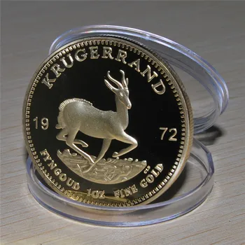 1OZ .999 Smalka Zelta Pārklājumu SA Krugerrand Zelta, kas Pārklāts Monētas 1972. Gadā Nr. kopēt,30pcs.daudz bezmaksas piegāde