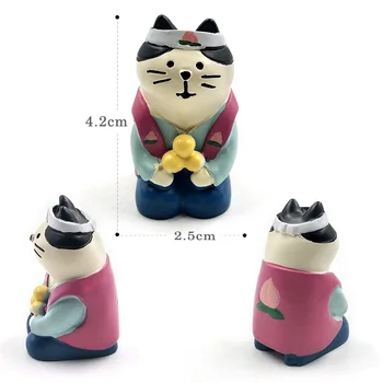 1pc Decole Kaķis Melnais Lācis Vecenīte statuetes Sveķu Amatniecības Anime Modeli, mājas dekoru, miniatūra pasaku dārzs apdare DIY piederumi