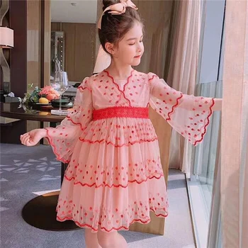 2-15 Gadiem, Bērni, Kleitas, Meitenes Ķīniešu Stilā Izšuvumi Acs Kleita Princese Vasaras Drēbes Jaunas