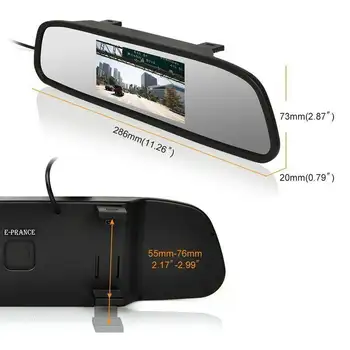 2.4 Ghz Bezvadu Automašīnas Atpakaļskata Rezerves Kamera 5 Collu LCD displejs Spogulis IP67 Waterproof Auto Atpakaļgaitas Kamera, Parkošanās Atpakaļgaitā Komplekts