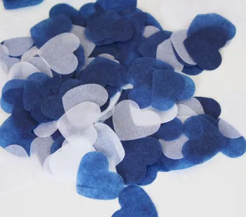2,5 cm zili baltā sirds kāzu konfeti puse, galda rotājumi bioloģiski 2500