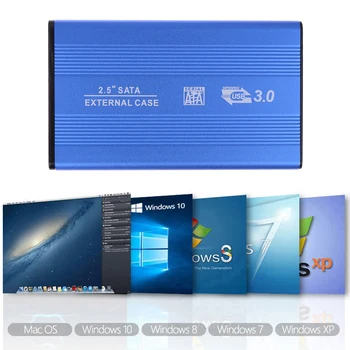 2.5 collas USB 3.0 SATA HDD Gadījumā Mobilo Cieto Disku Gadījumā Ārējo SSD Būra Alumīnija Sakausējuma Lodziņā Caddy 1 tb Atbalsts