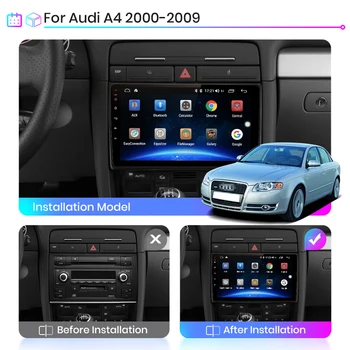 2 Din Android 8.1 AUTO GPS Stereo Radio Multimediju atskaņotājs, Audi A4 B6 S4 RS4 B6 B7 SEAT Exeo 2002-2008