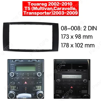 2 din Auto Radio stereo Montāžas, uzstādīšanas fascijas Par Volkswagen Touareg 2003. Līdz 2009. Stereo Kadru Fascias Panelis Facia DVD, CD apdare