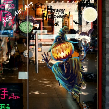 2 gab jack o' laternas hallowen removale uzlīme logā bārs un veikals logu halloween dekorēšanai