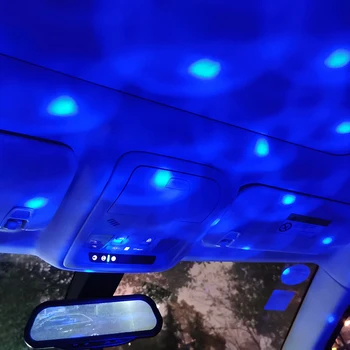 2 Gab LED Atmosfēru Lampas Auto Balss Vadība Atmosfēru Gaismas USB Auto Lukturi, Auto Dekorēšana Atmosfēru Gaismas Naktīs