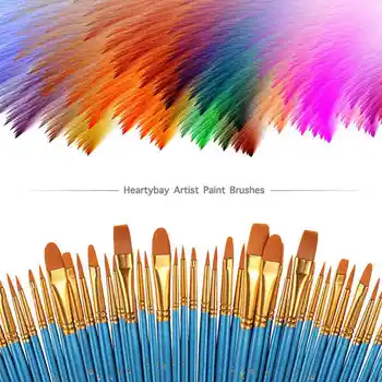 20 gab Paint Brush Set ar Neilona Matu Sukas Akrila Eļļa, Akvarelis, Glezna Mākslinieka Profesionālā Krāsošanas Komplekti